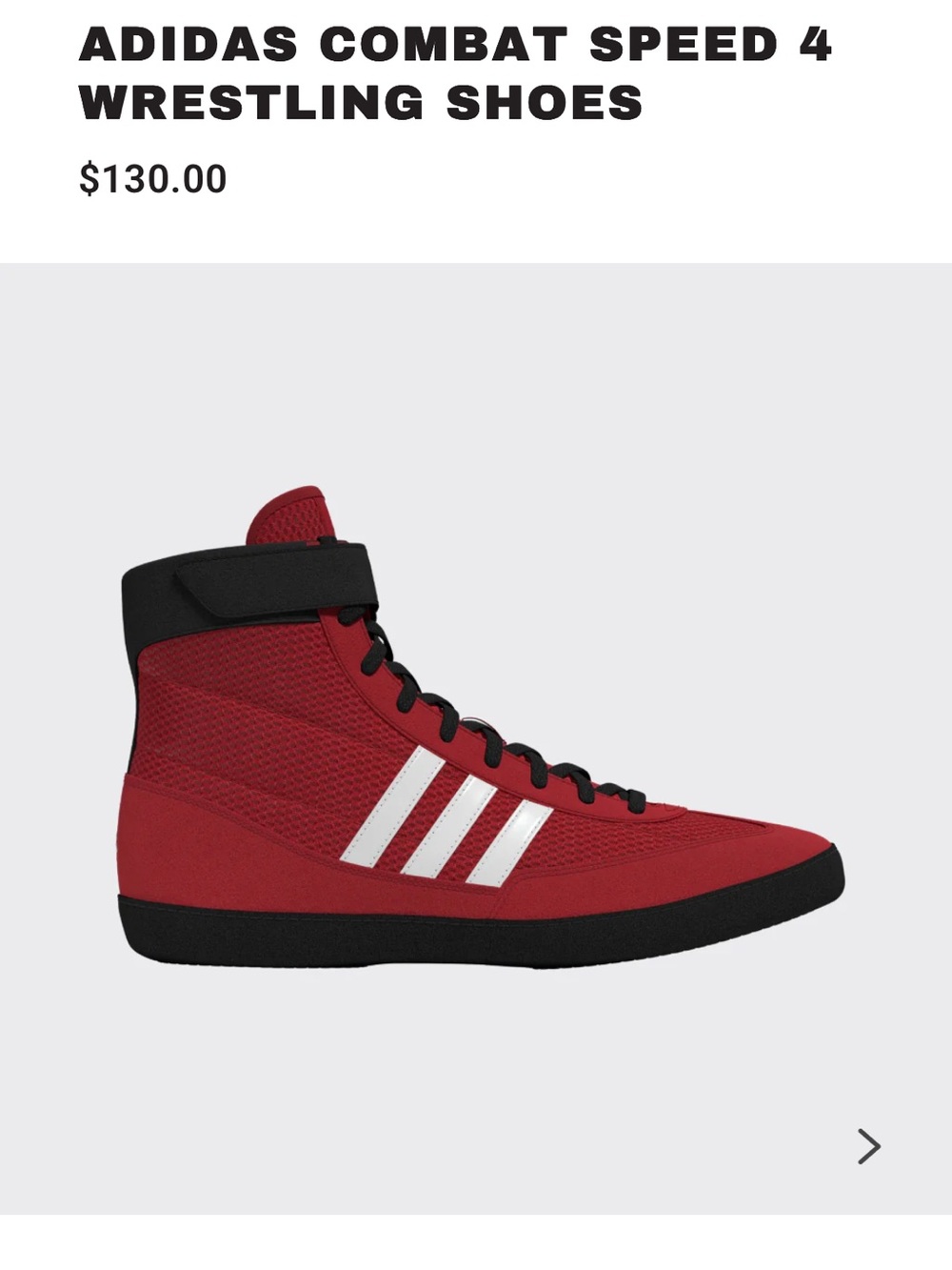 adidas Combat Speed 4 Men's Wrestling Shoes - Red and Black